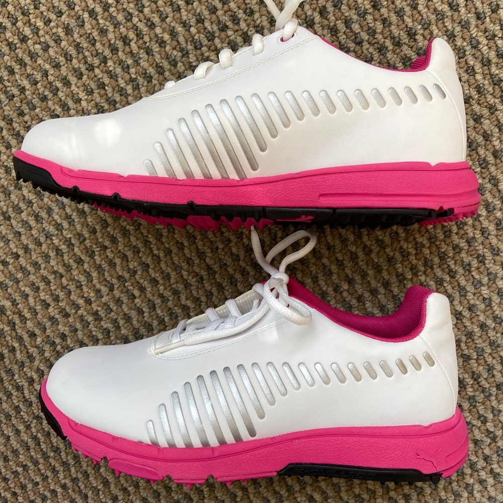 White and pink Puma golf Shoes (brand new)